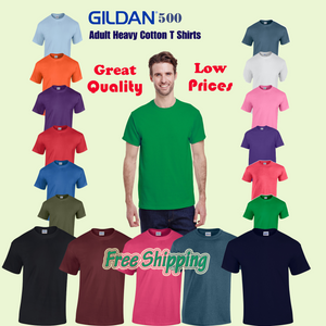 Gildan Adult T Shirts Solid Cotton Short Sleeve Tee Shirts S-3XL FREE SHIPPING