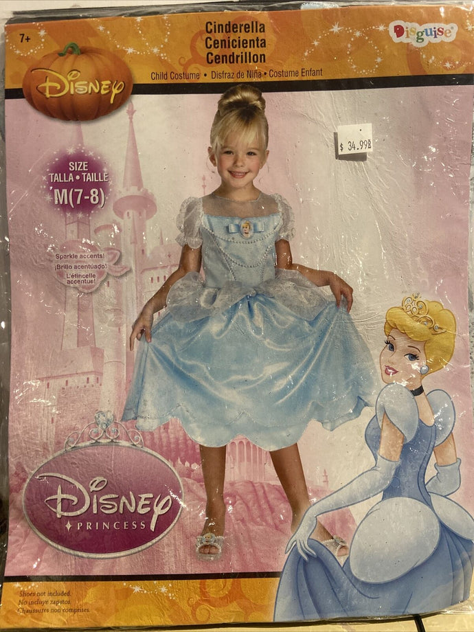 DISNEY Cinderella Halloween Costume For Girls Size  Md 7-8