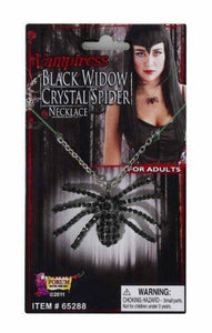 Halloween Jewelry  Rhinestone Spider Necklace - ST